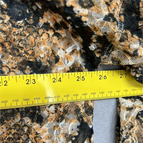 Free People Out For The Night Top / Snake Combo Tan Black blouse tops size small - Picture 11 of 13